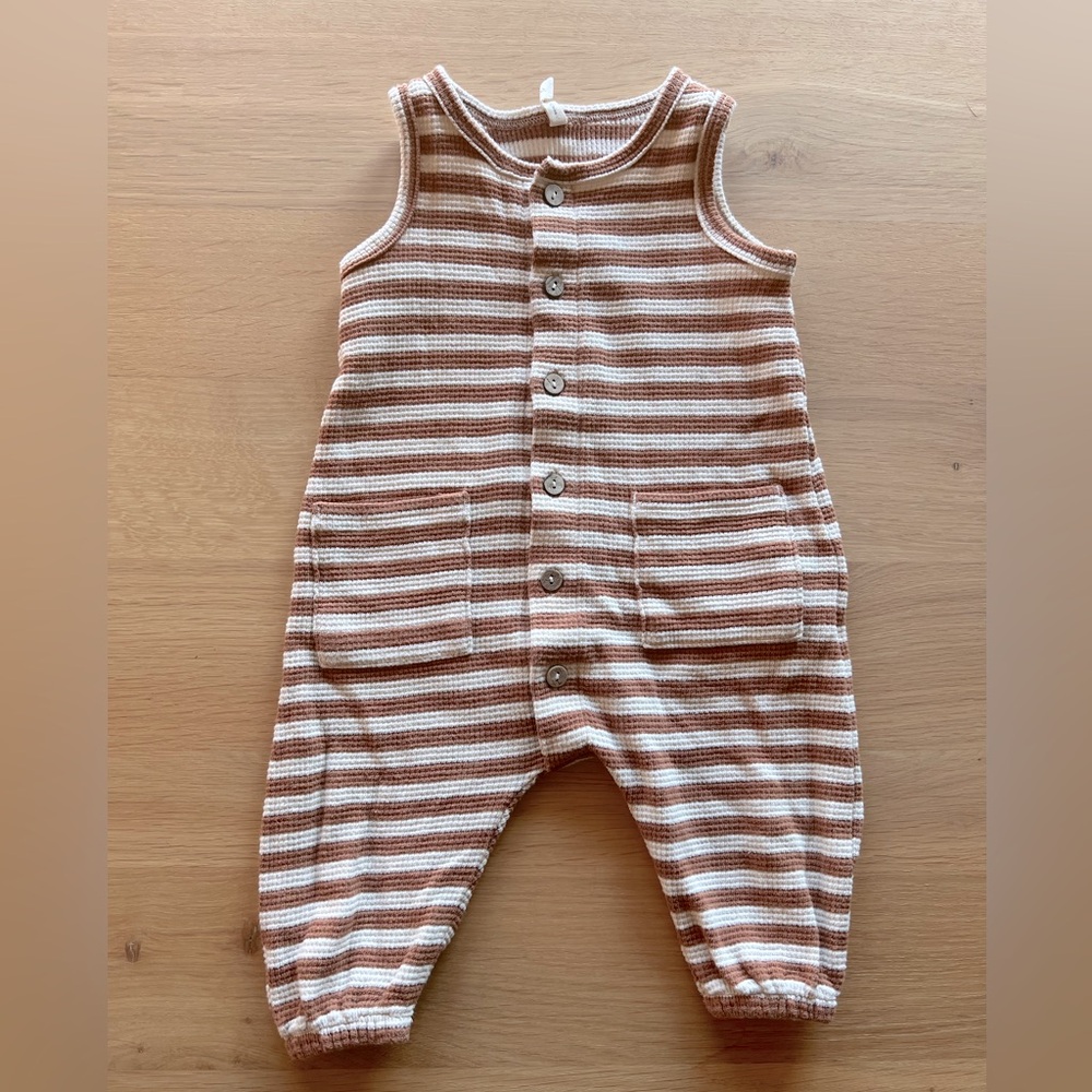 Quincy Mae Waffle Striped Jumpsuit